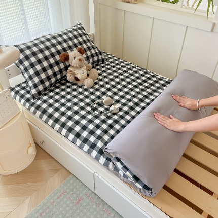 （总）2025开学季学生床垫套床褥套褥子套无印风水洗棉简约床垫套寝室宿舍单人90x200床垫套床上用品