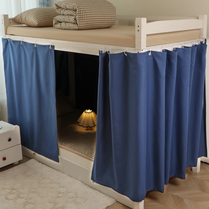 91家纺网 家纺一手货源 找家纺 （总）2025新款学生宿舍床帘纯色加厚遮光帘子寝室宿舍上下铺单人床开学季大学生素色床帘