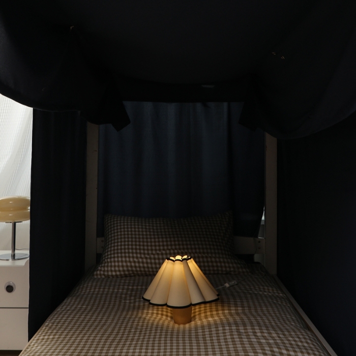 91家纺网 家纺一手货源 找家纺 （总）2025新款学生宿舍床帘纯色加厚遮光帘子寝室宿舍上下铺单人床开学季大学生素色床帘