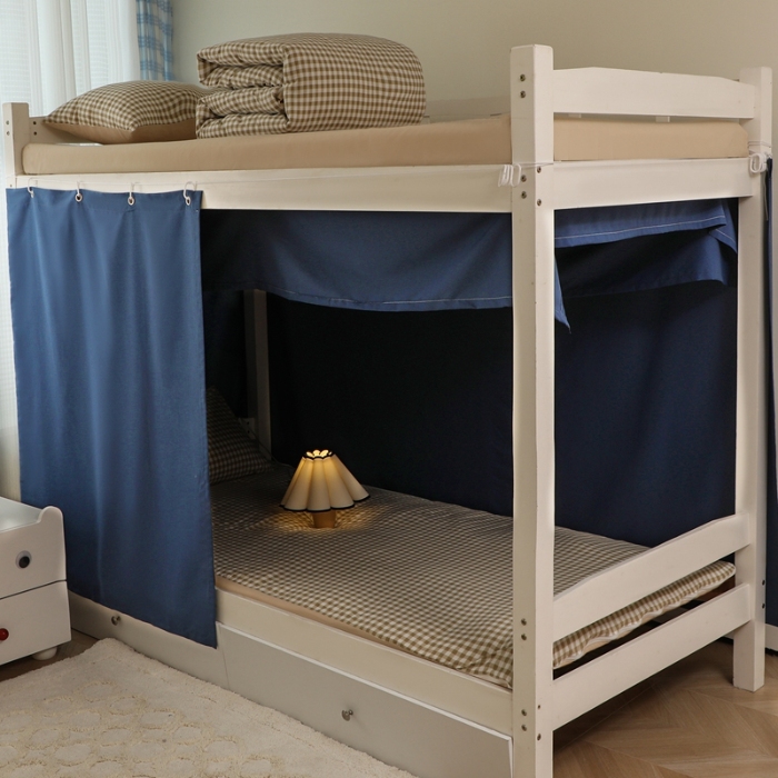 91家纺网 家纺一手货源 找家纺 （总）2025新款学生宿舍床帘纯色加厚遮光帘子寝室宿舍上下铺单人床开学季大学生素色床帘