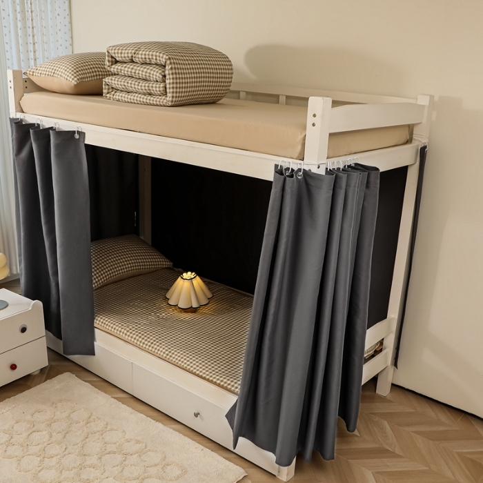 91家纺网 家纺一手货源 找家纺 （总）2025新款纯色学生宿舍床帘加厚强遮光床帘大学生宿舍寝室专用上下铺单人床帘子围帘床幔