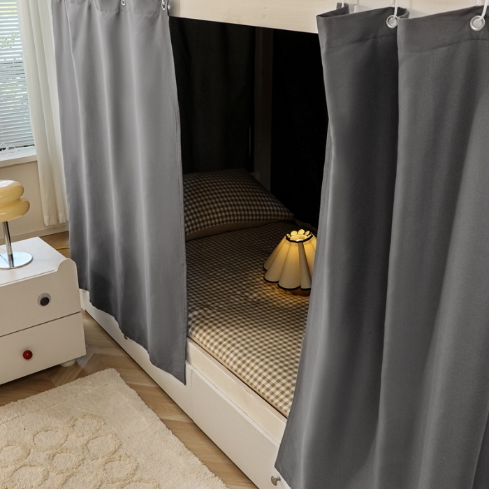 91家纺网 家纺一手货源 找家纺 （总）2025新款纯色学生宿舍床帘加厚强遮光床帘大学生宿舍寝室专用上下铺单人床帘子围帘床幔