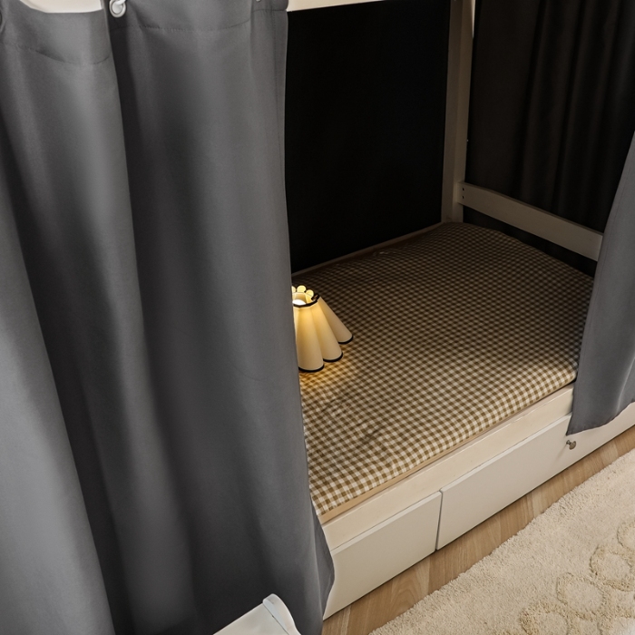 91家纺网 家纺一手货源 找家纺 （总）2025新款纯色学生宿舍床帘加厚强遮光床帘大学生宿舍寝室专用上下铺单人床帘子围帘床幔