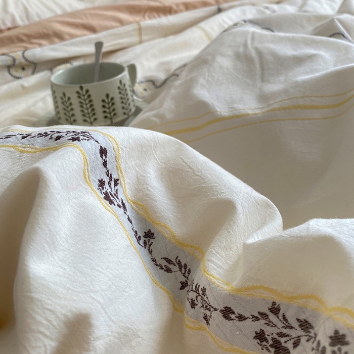 91家纺网 家纺一手货源 找家纺 （总）艾咪-Amy ntmy 2025新款轻复古博主风全棉纯棉色织提花四件套