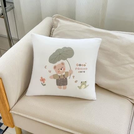91家纺网 家纺一手货源 找家纺 （总）2025新款高科技植绒发泡烫绣卡通抱枕多巴胺可爱烫绣卧室靠枕抱枕含芯