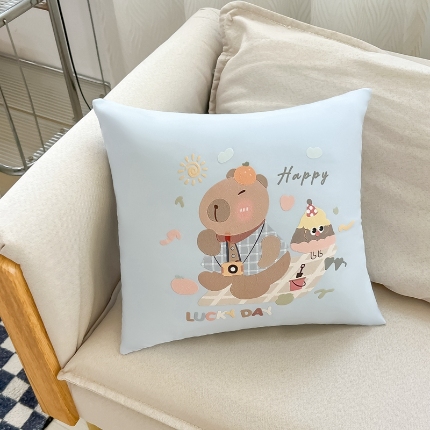 91家纺网 家纺一手货源 找家纺 （总）2025新款高科技植绒发泡烫绣卡通抱枕多巴胺可爱烫绣卧室靠枕抱枕含芯