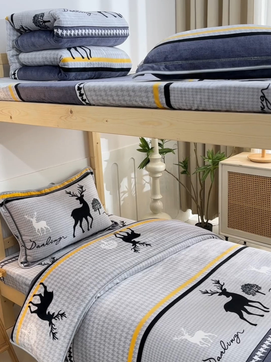 91家纺网 家纺一手货源 找家纺 （总）馨梦缘2025新款爆款高克重印花牛奶绒法莱绒学生三件套单人床套件