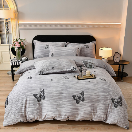 91家纺网 家纺一手货源 找家纺 总-梦之星 2025新款8斤重牛奶绒6D雕花绒四件套法莱水晶金貂