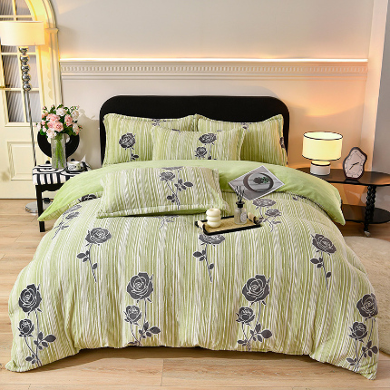 91家纺网 家纺一手货源 找家纺 总-梦之星 2025新款8斤重牛奶绒6D雕花绒四件套法莱水晶金貂