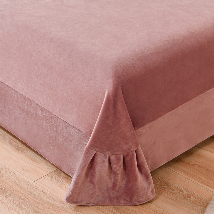 91家纺网 家纺一手货源 找家纺 梦之星 2025新款8斤重牛奶绒6D雕花绒四件套法莱水晶金貂 玫瑰-粉