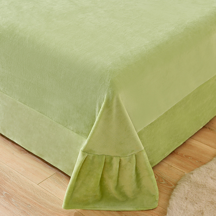 91家纺网 家纺一手货源 找家纺 梦之星 2025新款8斤重牛奶绒6D雕花绒四件套法莱水晶金貂 玫瑰-绿