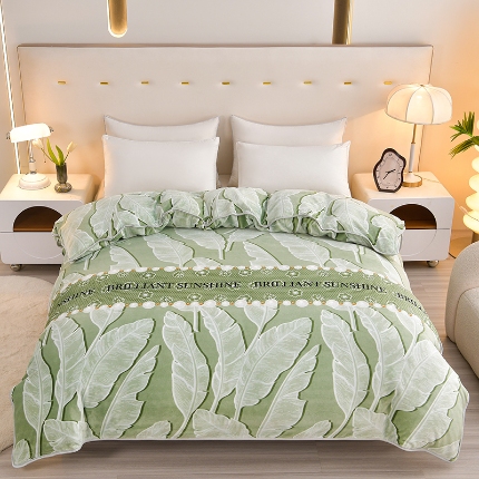 91家纺网 家纺一手货源 找家纺 （总）梦之星 2025款220克加厚纯色印花牛奶绒法莱绒单被套