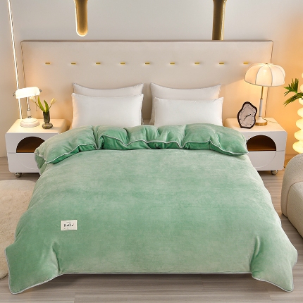 91家纺网 家纺一手货源 找家纺 （总）梦之星 2025款220克加厚纯色印花牛奶绒法莱绒单被套