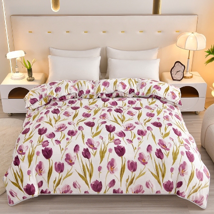 91家纺网 家纺一手货源 找家纺 （总）梦之星 2025款220克加厚纯色印花牛奶绒法莱绒单被套