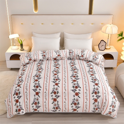 91家纺网 家纺一手货源 找家纺 （总）梦之星 2025款220克加厚纯色印花牛奶绒法莱绒单被套