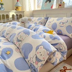 91家纺网 家纺一手货源 找家纺 （总）舒居家纺 2025新款全棉针织棉 被套 +枕套 非四件套,good格子,爱心花,爱心兔子,巴厘岛叶,橘子,蓝色小熊,菱形格,五角星,小彩虹,云朵笑脸,实拍组图仅供展示不可下单