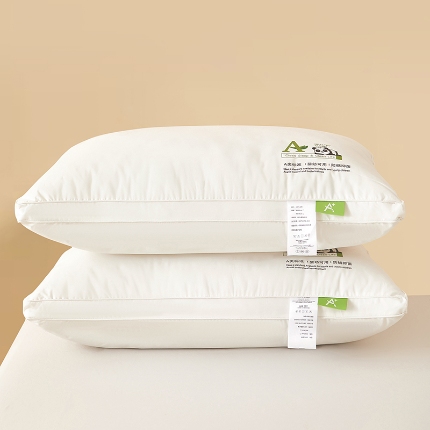 91家纺网 家纺一手货源 找家纺 （总）鼎晟纺 2025新款卡通全棉羽丝绒软萌熊猫烫画枕头学生纯棉枕芯护颈椎助家用-风格二,全棉熊猫烫画单边枕,全棉熊猫烫画双边枕