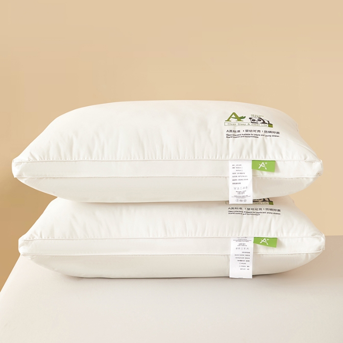 91家纺网 家纺一手货源 找家纺 （总）鼎晟纺 2025新款卡通全棉羽丝绒软萌熊猫烫画枕头学生纯棉枕芯护颈椎助家用-风格二