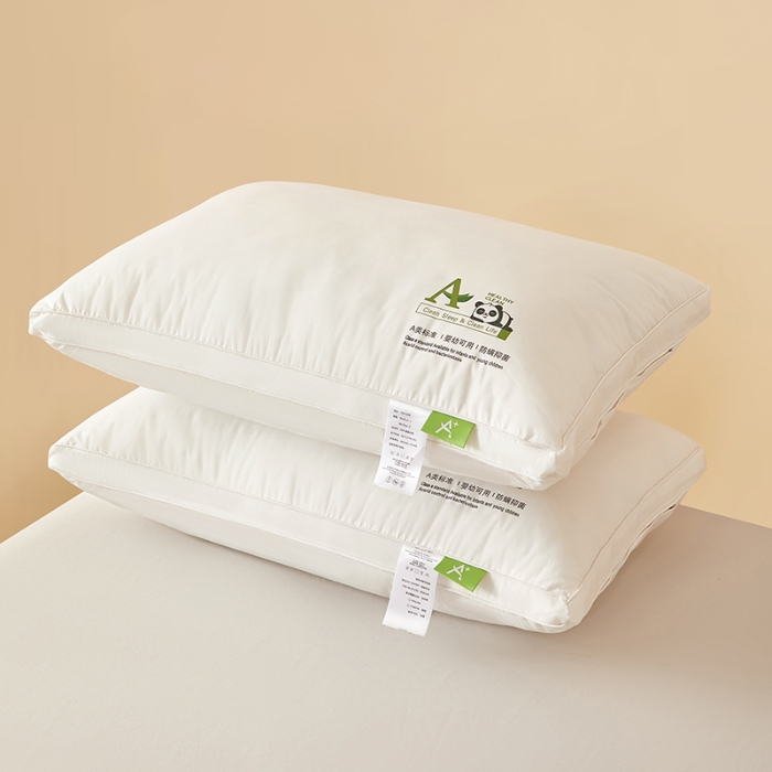 91家纺网 家纺一手货源 找家纺 （总）鼎晟纺 2025新款卡通全棉羽丝绒软萌熊猫烫画枕头学生纯棉枕芯护颈椎助家用-风格二