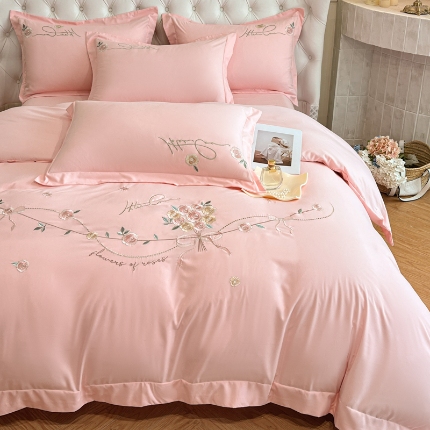 91家纺网 家纺一手货源 找家纺 （总）经年 2025新款  大刺绣四季可用 水洗云朵棉四件套-约定 