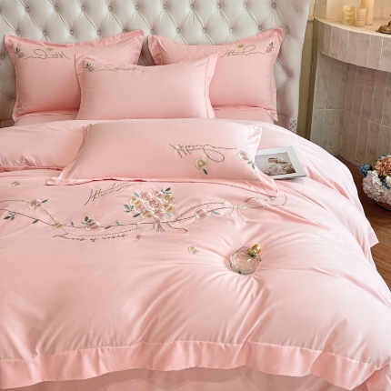 （总）经年 2025新款  大刺绣四季可用 水洗云朵棉四件套-约定 