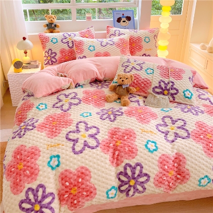 91家纺网 家纺一手货源 找家纺 （总）2025新款 豆豆绒四件套牛奶绒被套雪花绒被套金貂绒四件套塔芙绒被套雕花绒四件套直播跨境外贸