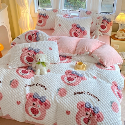 91家纺网 家纺一手货源 找家纺 （总）2025新款 豆豆绒四件套牛奶绒被套雪花绒被套金貂绒四件套塔芙绒被套雕花绒四件套直播跨境外贸