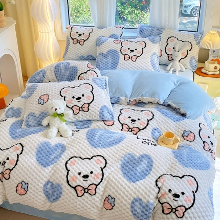 91家纺网 家纺一手货源 找家纺 （总）2025新款 豆豆绒四件套牛奶绒被套雪花绒被套金貂绒四件套塔芙绒被套雕花绒四件套直播跨境外贸