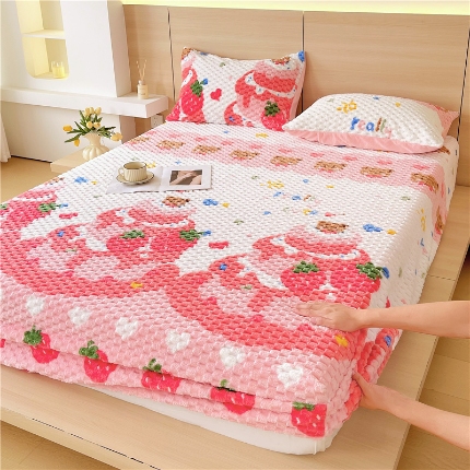 91家纺网 家纺一手货源 找家纺 （总）2025爆款 高克重豆豆绒床笠纯色牛奶绒床笠床垫保护套雪花绒床笠直播跨境外贸现货