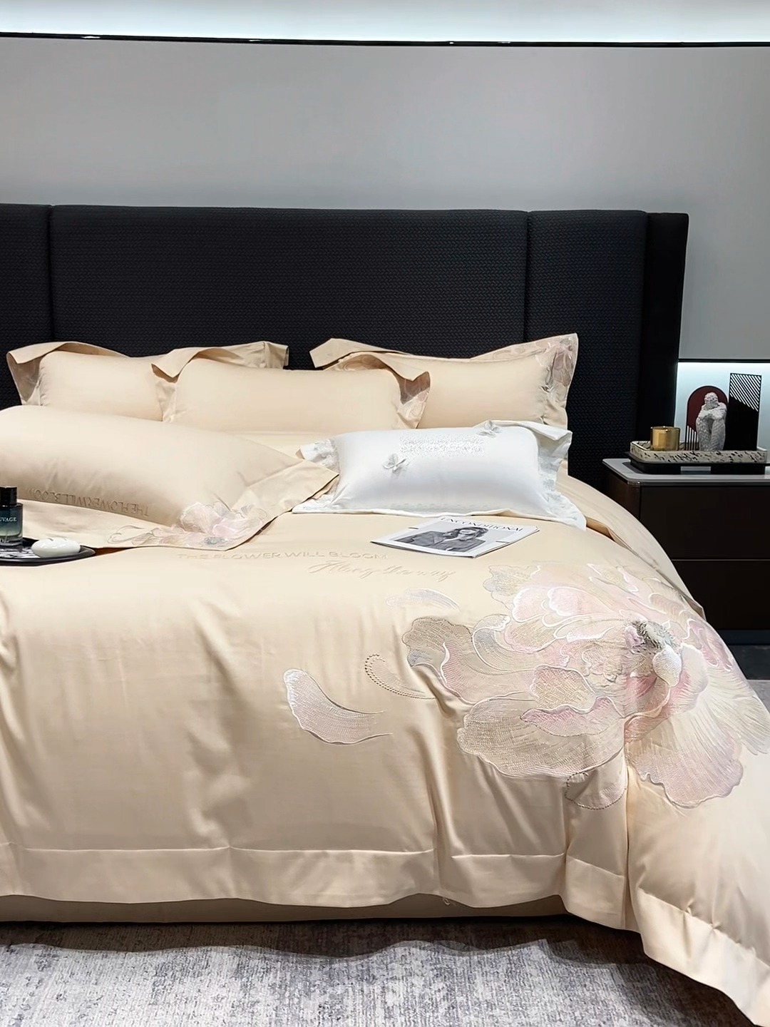 91家纺网 家纺一手货源 找家纺 （总）星蕴家纺 2026新款澳棉纯棉正宗长绒棉刺绣四件套-绽放