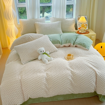 91家纺网 家纺一手货源 找家纺 （总）2025新款 豆豆绒四件套牛奶绒被套雪花绒被套金貂绒四件套塔芙绒被套雕花绒四件套直播跨境外贸