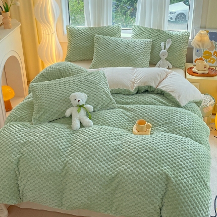 91家纺网 家纺一手货源 找家纺 （总）2025新款 豆豆绒四件套牛奶绒被套雪花绒被套金貂绒四件套塔芙绒被套雕花绒四件套直播跨境外贸