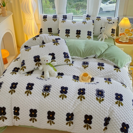 91家纺网 家纺一手货源 找家纺 （总）2025新款 豆豆绒四件套牛奶绒被套雪花绒被套金貂绒四件套塔芙绒被套雕花绒四件套直播跨境外贸