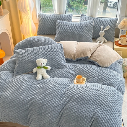 91家纺网 家纺一手货源 找家纺 （总）2025新款 豆豆绒四件套牛奶绒被套雪花绒被套金貂绒四件套塔芙绒被套雕花绒四件套直播跨境外贸