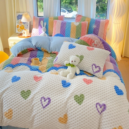 91家纺网 家纺一手货源 找家纺 （总）2025新款 豆豆绒四件套牛奶绒被套雪花绒被套金貂绒四件套塔芙绒被套雕花绒四件套直播跨境外贸