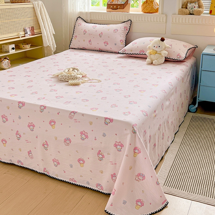 91家纺网 家纺一手货源 找家纺 （总）鑫利来家纺 2025新款云感云感皱皱纱镂空花边床单单床单单品床单单件床单