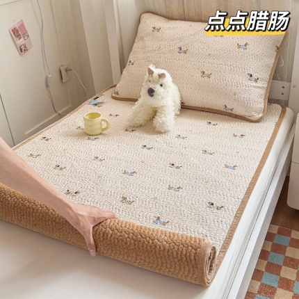 91家纺网 家纺一手货源 找家纺 （总）全棉加绒床盖宿舍学生床单单件冬季加厚双面可用牛奶绒纯棉榻榻米