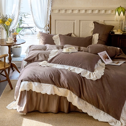 91家纺网 家纺一手货源 找家纺 （总）乐朵家居 2025秋冬 甜心小姐 床单款夹棉床盖四件套