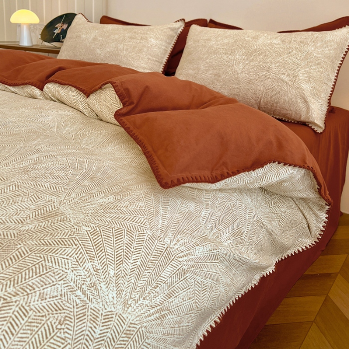 91家纺网 家纺一手货源 找家纺 （总）品乐家纺 2025秋冬全棉加厚磨毛贝壳边四件套