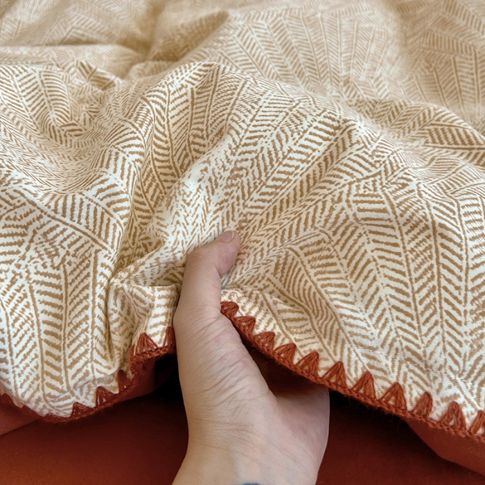 91家纺网 家纺一手货源 找家纺 （总）品乐家纺 2025秋冬全棉加厚磨毛贝壳边四件套