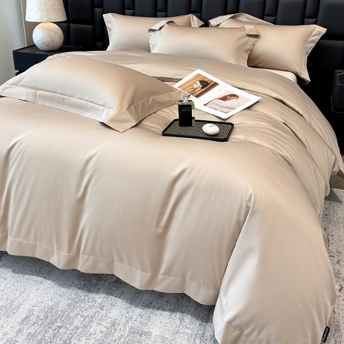 91家纺网 家纺一手货源 找家纺 （总）星蕴家纺 2025新款A类贡缎纯色长绒棉纯棉全棉四件套-多伦多