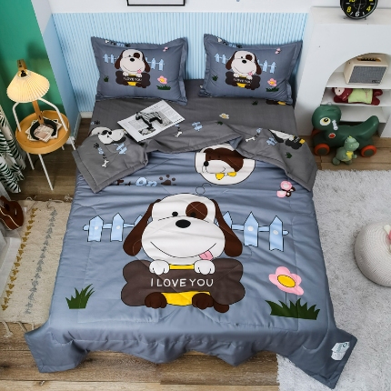 （总）宝薇家纺2025年卡通大版夏凉被四件套空调