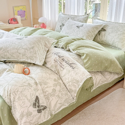 91家纺网 家纺一手货源 找家纺 2025床品植物羊绒磨毛四件套下单链接