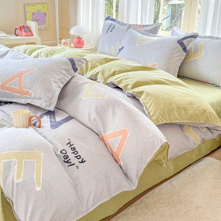 91家纺网 家纺一手货源 找家纺 2025床品植物羊绒磨毛四件套下单链接