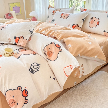 91家纺网 家纺一手货源 找家纺 2025床品植物羊绒磨毛四件套下单链接