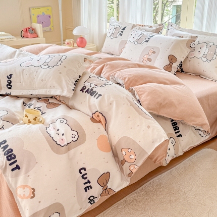 91家纺网 家纺一手货源 找家纺 2025床品植物羊绒磨毛四件套下单链接