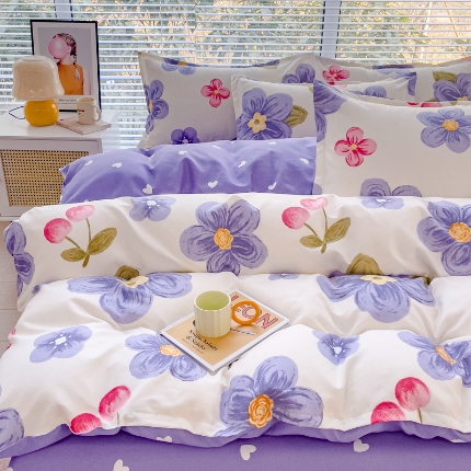 91家纺网 家纺一手货源 找家纺 磨毛单被套植物羊绒被套单品有四件套