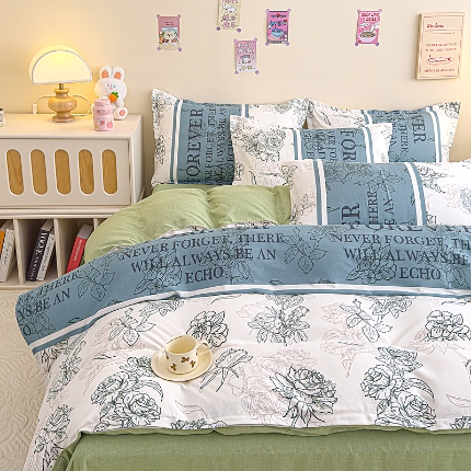 91家纺网 家纺一手货源 找家纺 磨毛单被套植物羊绒被套单品有四件套