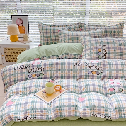 91家纺网 家纺一手货源 找家纺 磨毛单被套植物羊绒被套单品有四件套