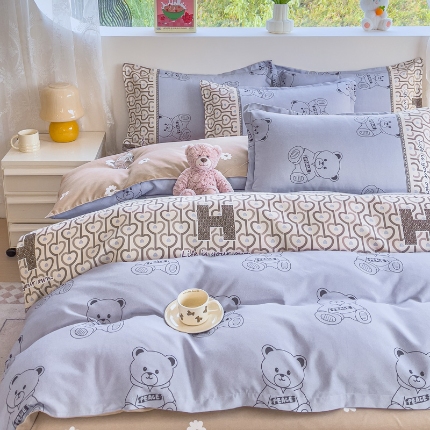 91家纺网 家纺一手货源 找家纺 磨毛单被套植物羊绒被套单品有四件套